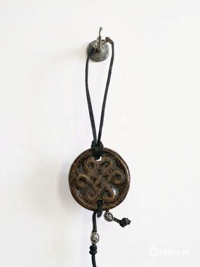 Artisan Ceramic Celtic Knot Pendant Charm